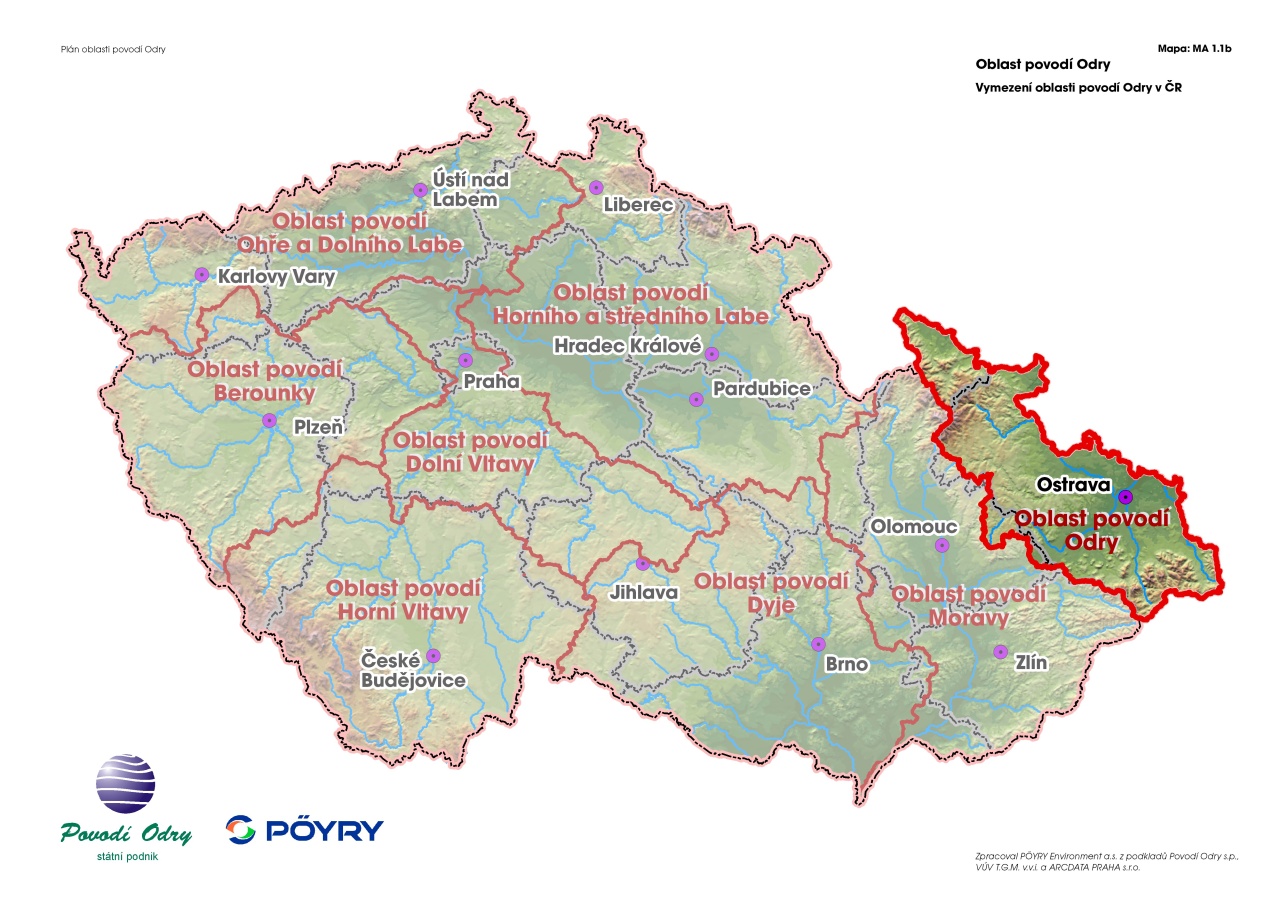 řeka odra mapa Plán oblasti povodí Odry řeka odra mapa